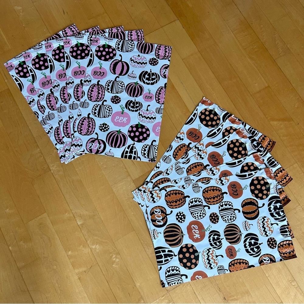10 Count - 10x13 Polymailers (5/PINK PUMPKINS) + 5/ORANGE PUMPKINS)